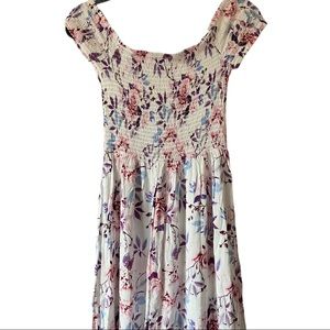 Off the Shoulder Floral Maxi Dress